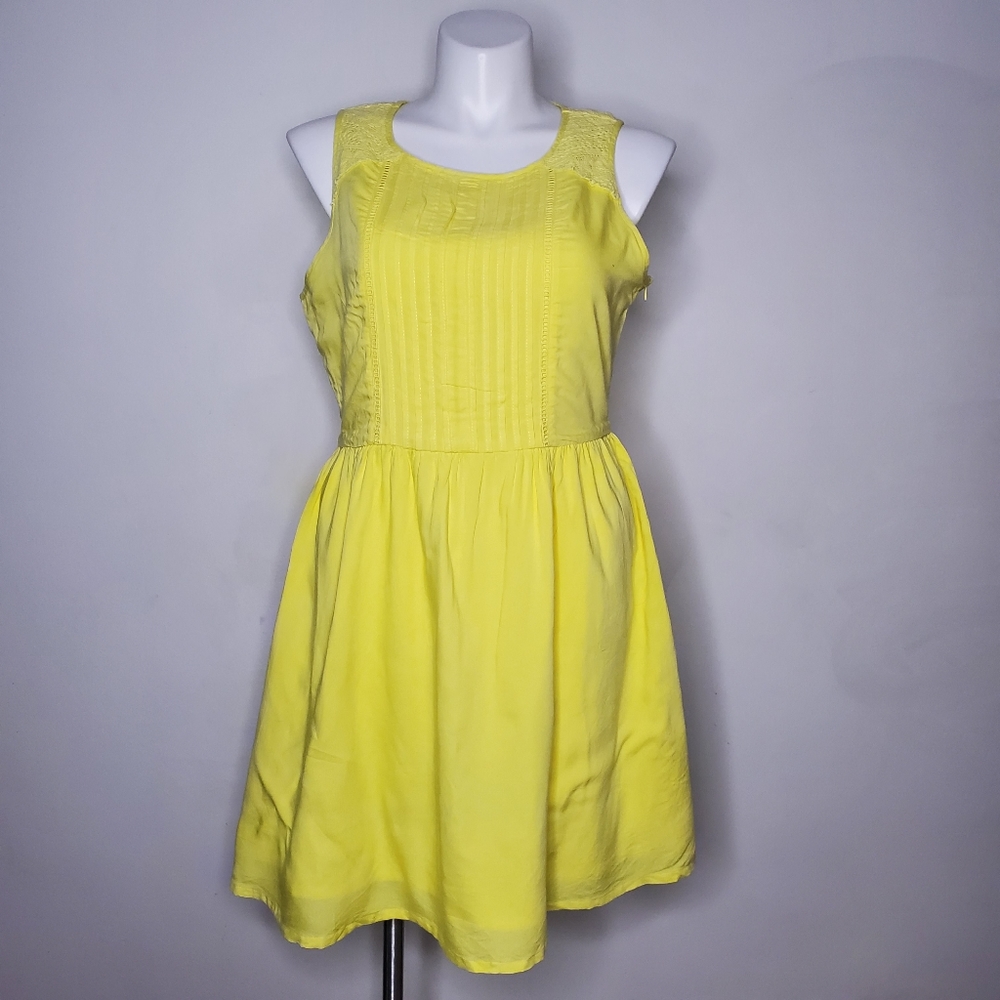 C Wonder Yellow Sleeveless Dress Lined Casual XL
